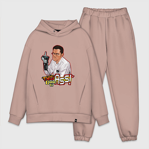 Мужской костюм оверсайз AVGN - Angry Video Game Nerd / Пыльно-розовый – фото 1