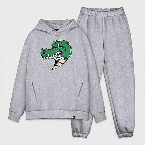 Мужской костюм оверсайз Злой Крокодил / Меланж – фото 1
