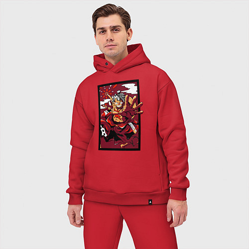 Мужской костюм оверсайз ЛУФФИ 5 ЙОНКО ONE PIECE / Красный – фото 3