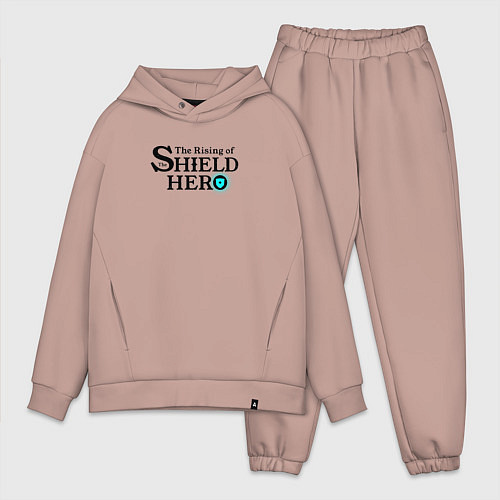 Мужской костюм оверсайз The Rising of the Shield Hero logo black color / Пыльно-розовый – фото 1