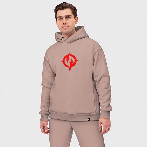 Мужской костюм оверсайз Chaoseum Logo Emblem спина / Пыльно-розовый – фото 3