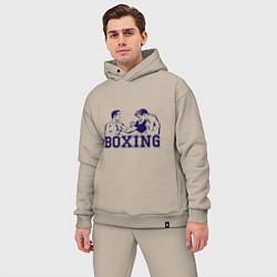 Мужской костюм оверсайз Бокс Boxing is cool, цвет: миндальный — фото 2