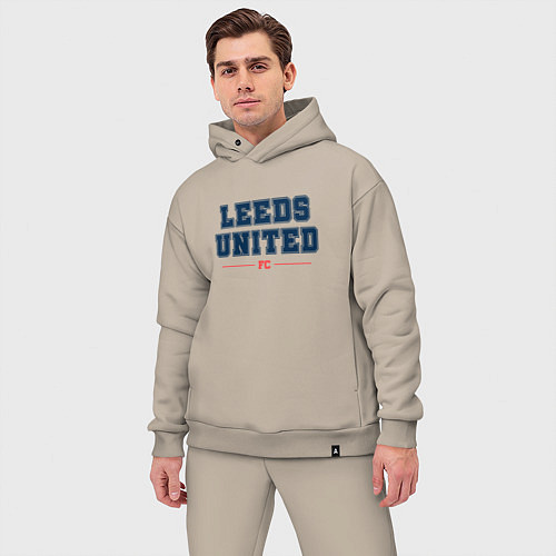 Мужской костюм оверсайз Leeds United FC Classic / Миндальный – фото 3