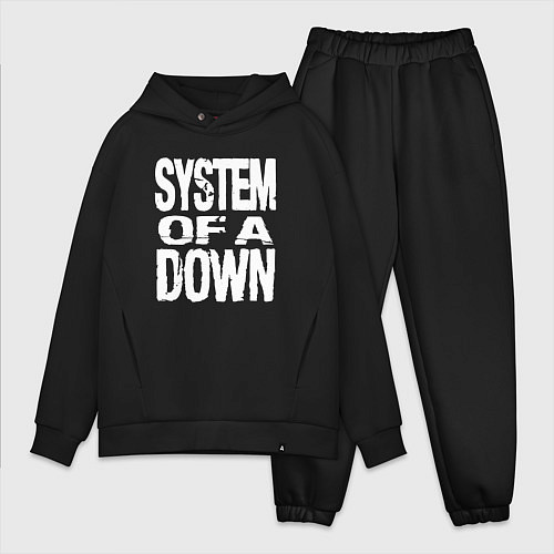 Мужской костюм оверсайз System of a Down логотип / Черный – фото 1