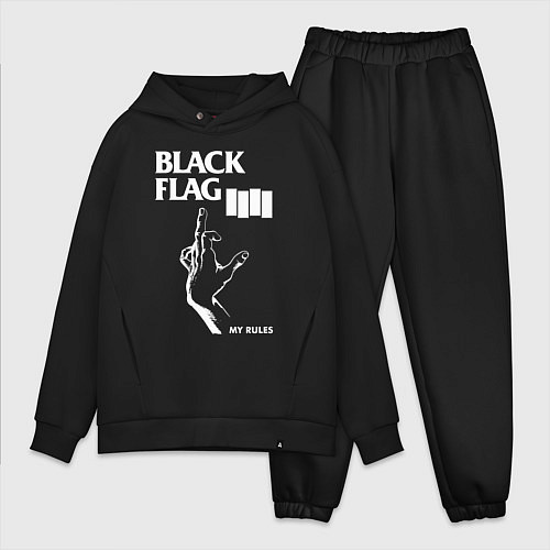 Мужской костюм оверсайз BLACK FLAG РУКА / Черный – фото 1