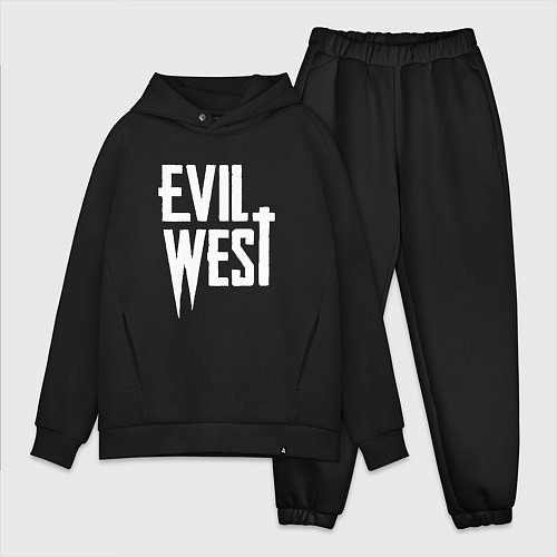 Мужской костюм оверсайз Evil west logo / Черный – фото 1