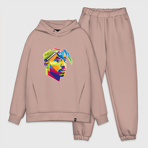 Мужской костюм оверсайз 2PAC Style / Пыльно-розовый – фото 1