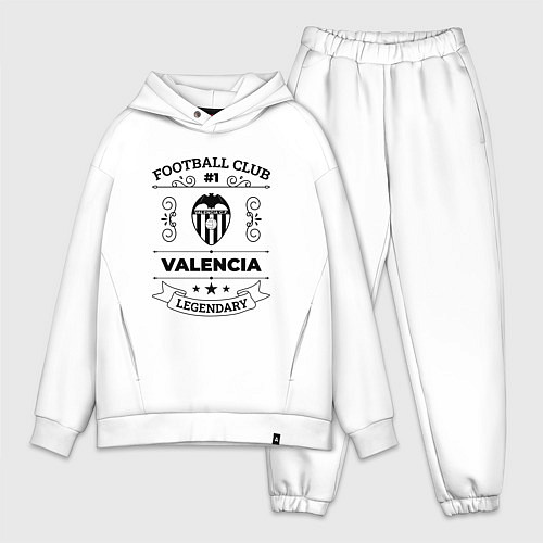 Мужской костюм оверсайз Valencia: Football Club Number 1 Legendary / Белый – фото 1