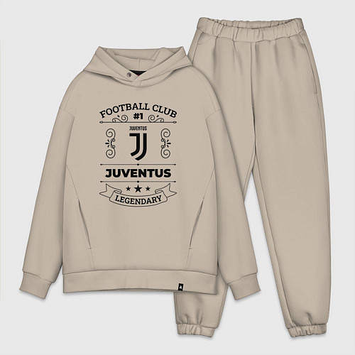 Мужской костюм оверсайз Juventus: Football Club Number 1 Legendary / Миндальный – фото 1