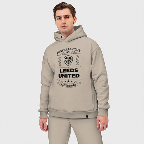 Мужской костюм оверсайз Leeds United: Football Club Number 1 Legendary / Миндальный – фото 3