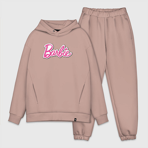 Мужской костюм оверсайз Barbie logo / Пыльно-розовый – фото 1