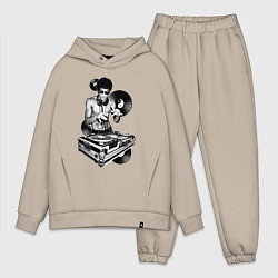 Мужской костюм оверсайз Bruce Lee - Vinyl Dj, цвет: миндальный