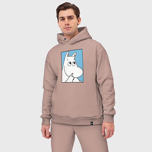 Мужской костюм оверсайз Муми-тролль Ты и Я М / Пыльно-розовый – фото 3