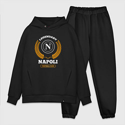 Мужской костюм оверсайз Лого Napoli и надпись Legendary Football Club, цвет: черный