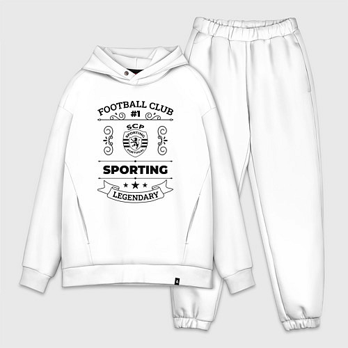 Мужской костюм оверсайз Sporting: Football Club Number 1 Legendary / Белый – фото 1