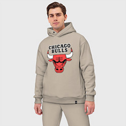 Мужской костюм оверсайз Chicago Bulls, цвет: миндальный — фото 2