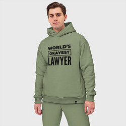 Мужской костюм оверсайз The worlds okayest lawyer, цвет: авокадо — фото 2