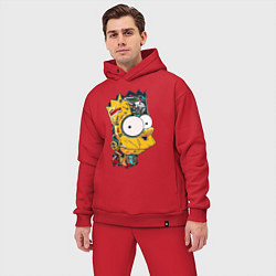 Мужской костюм оверсайз Cyber-Bart - Simpsons family, цвет: красный — фото 2