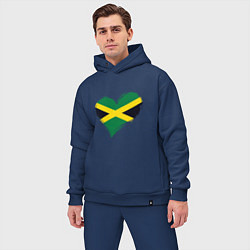 Мужской костюм оверсайз Сердце - Ямайка, цвет: тёмно-синий — фото 2