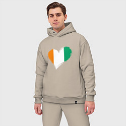 Мужской костюм оверсайз Сердце - Ирландия, цвет: миндальный — фото 2