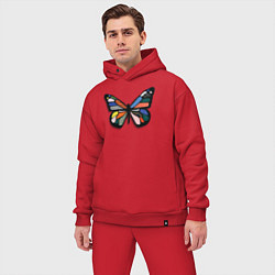 Мужской костюм оверсайз Графичная бабочка, цвет: красный — фото 2
