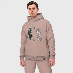 Мужской костюм оверсайз Охотники Хати и Сколль, цвет: пыльно-розовый — фото 2