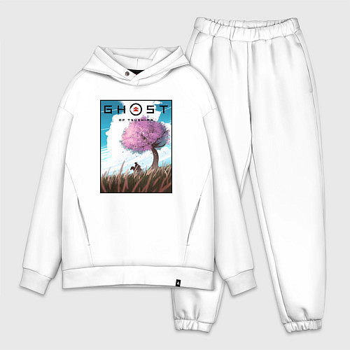 Мужской костюм оверсайз Природа Цусимы / Белый – фото 1