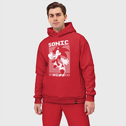 Мужской костюм оверсайз Sonic - game, цвет: красный — фото 2