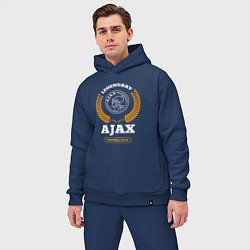 Мужской костюм оверсайз Лого Ajax и надпись legendary football club, цвет: тёмно-синий — фото 2