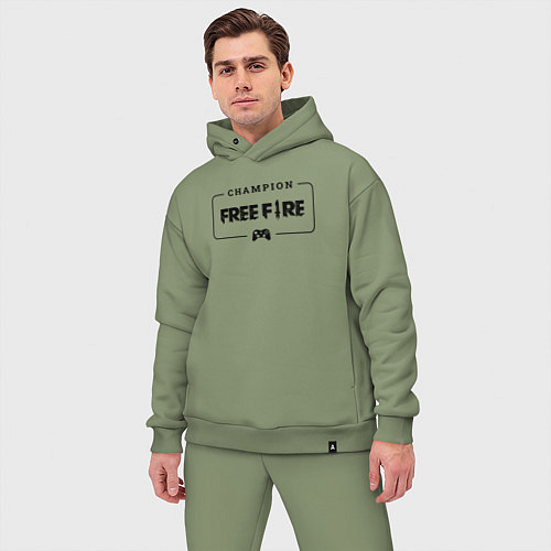 Мужской костюм оверсайз Free Fire gaming champion: рамка с лого и джойстик / Авокадо – фото 3
