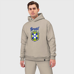 Мужской костюм оверсайз Brasil Football, цвет: миндальный — фото 2