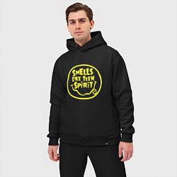 Мужской костюм оверсайз Smells like teen spirit quote, цвет: черный — фото 2