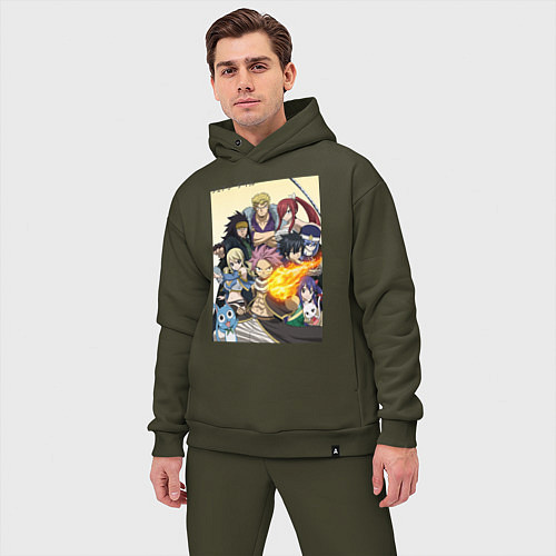 Мужской костюм оверсайз Fairy Tail heroes / Хаки – фото 3