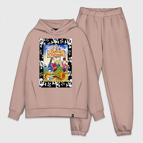 Мужской костюм оверсайз Постер мультфильма остров сокровищ / Пыльно-розовый – фото 1