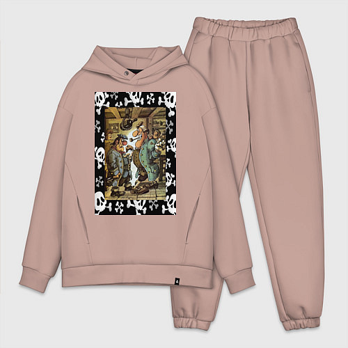 Мужской костюм оверсайз Доктор Ливси и Билли Бонс / Пыльно-розовый – фото 1