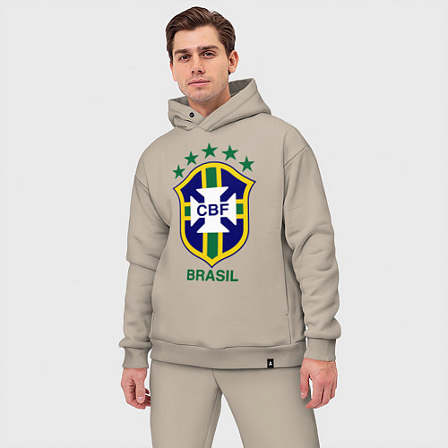 Мужской костюм оверсайз Brasil CBF / Миндальный – фото 3