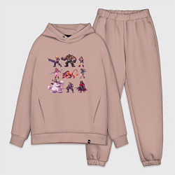 Мужской костюм оверсайз Final Fantasy 7 Pixelart, цвет: пыльно-розовый