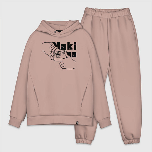 Мужской костюм оверсайз Глаза Макимы / Пыльно-розовый – фото 1