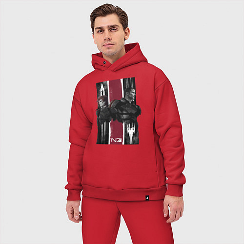 Мужской костюм оверсайз Mass Effect N7 - Shepard / Красный – фото 3