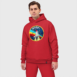 Мужской костюм оверсайз NASA - emblem - USA, цвет: красный — фото 2