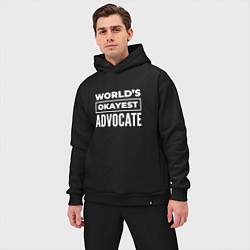 Мужской костюм оверсайз Worlds okayest advocate, цвет: черный — фото 2