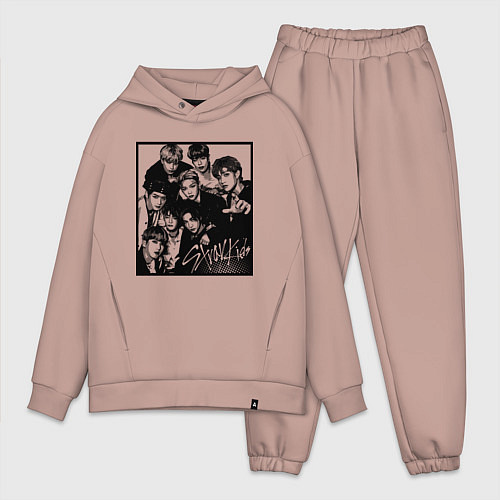 Мужской костюм оверсайз Stray Kids Halftone Art / Пыльно-розовый – фото 1