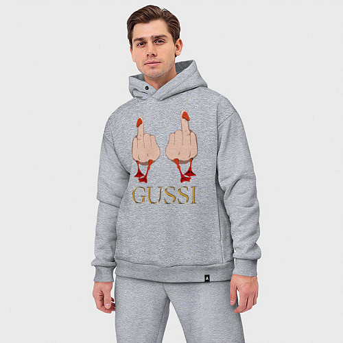 Мужской костюм оверсайз Два весёлых гуся - GUSSI - Fashion 2055 / Меланж – фото 3