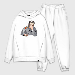 Мужской костюм оверсайз Сталин фэйспалмит, цвет: белый