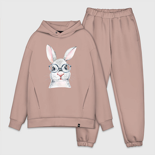 Мужской костюм оверсайз Серый кролик / Пыльно-розовый – фото 1