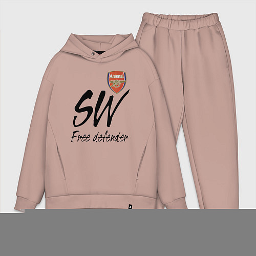 Мужской костюм оверсайз Arsenal - sweeper - England - London / Пыльно-розовый – фото 1