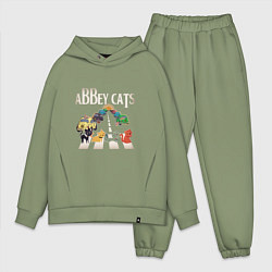 Мужской костюм оверсайз Abbey cats, цвет: авокадо