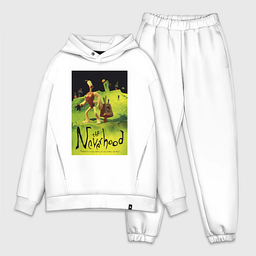 Мужской костюм оверсайз Неверь в худо - постер / Белый – фото 1