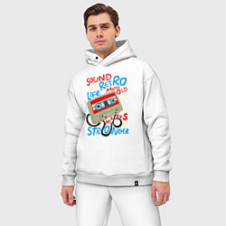 Мужской костюм оверсайз Касссета ретро звук, цвет: белый — фото 2