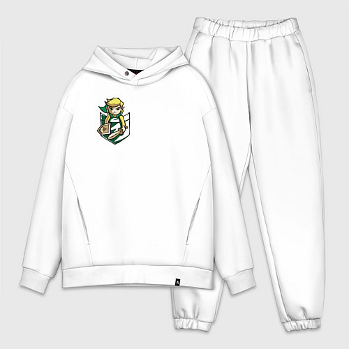 Мужской костюм оверсайз Линк в кармане с мечом / Белый – фото 1